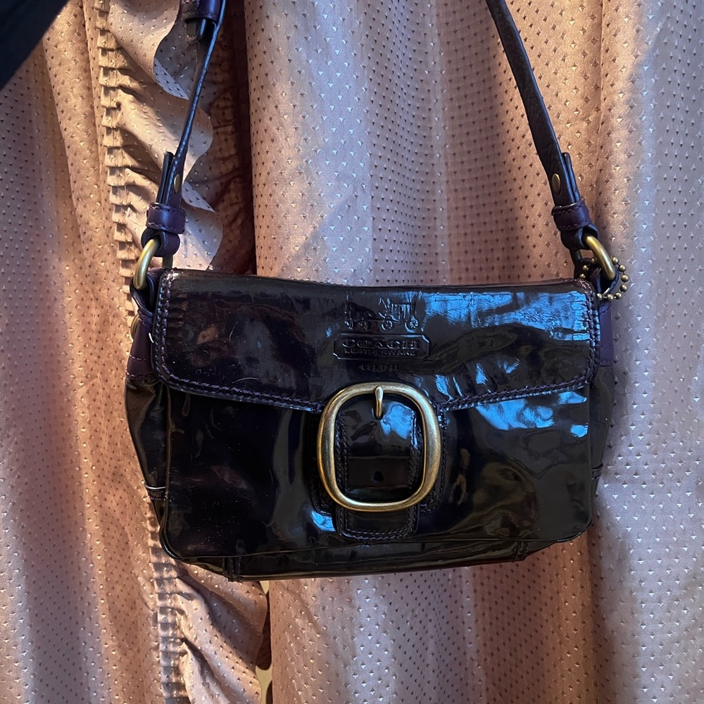 Coach PLUM Patent Leather Shoulder Bag